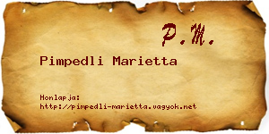 Pimpedli Marietta névjegykártya